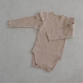 Boys And Girls Fashion Solid Color Triangle Rompers (Option: Khaki-80cm)