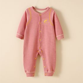 Baby Plus Velvet Warm Clothing Dralon Fever (Option: Pink-73CM)