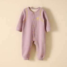 Baby Plus Velvet Warm Clothing Dralon Fever (Option: Light Purple-73cm)