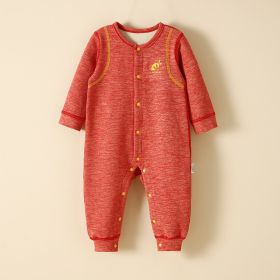 Baby Plus Velvet Warm Clothing Dralon Fever (Option: Orange-73cm)